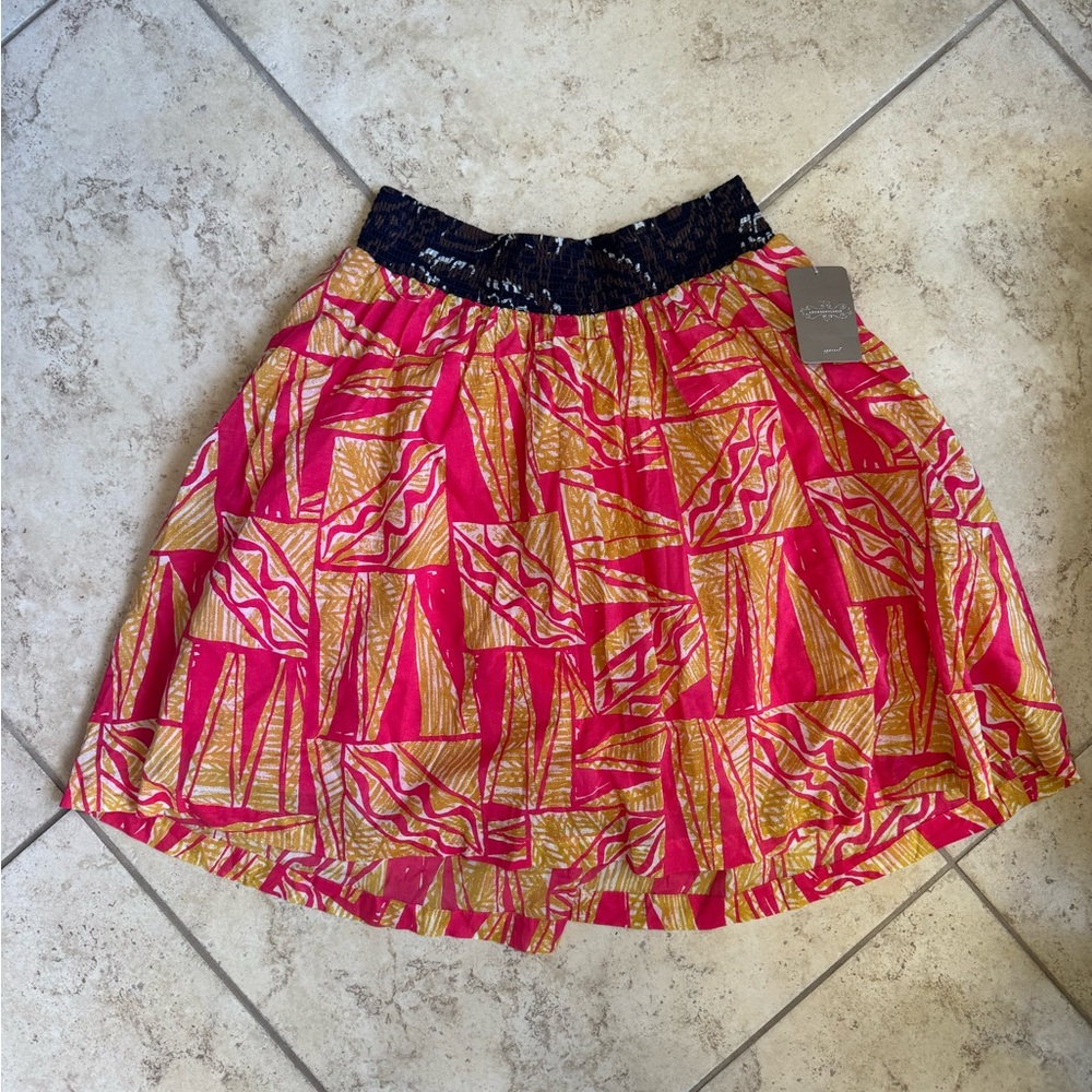 Anthropologie Pink & Gold Skirt